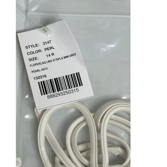 Dessy Collection NWT Pearl & Sequin Floret Strapless Mini Dress Formal 14 - Picture 6 of 8